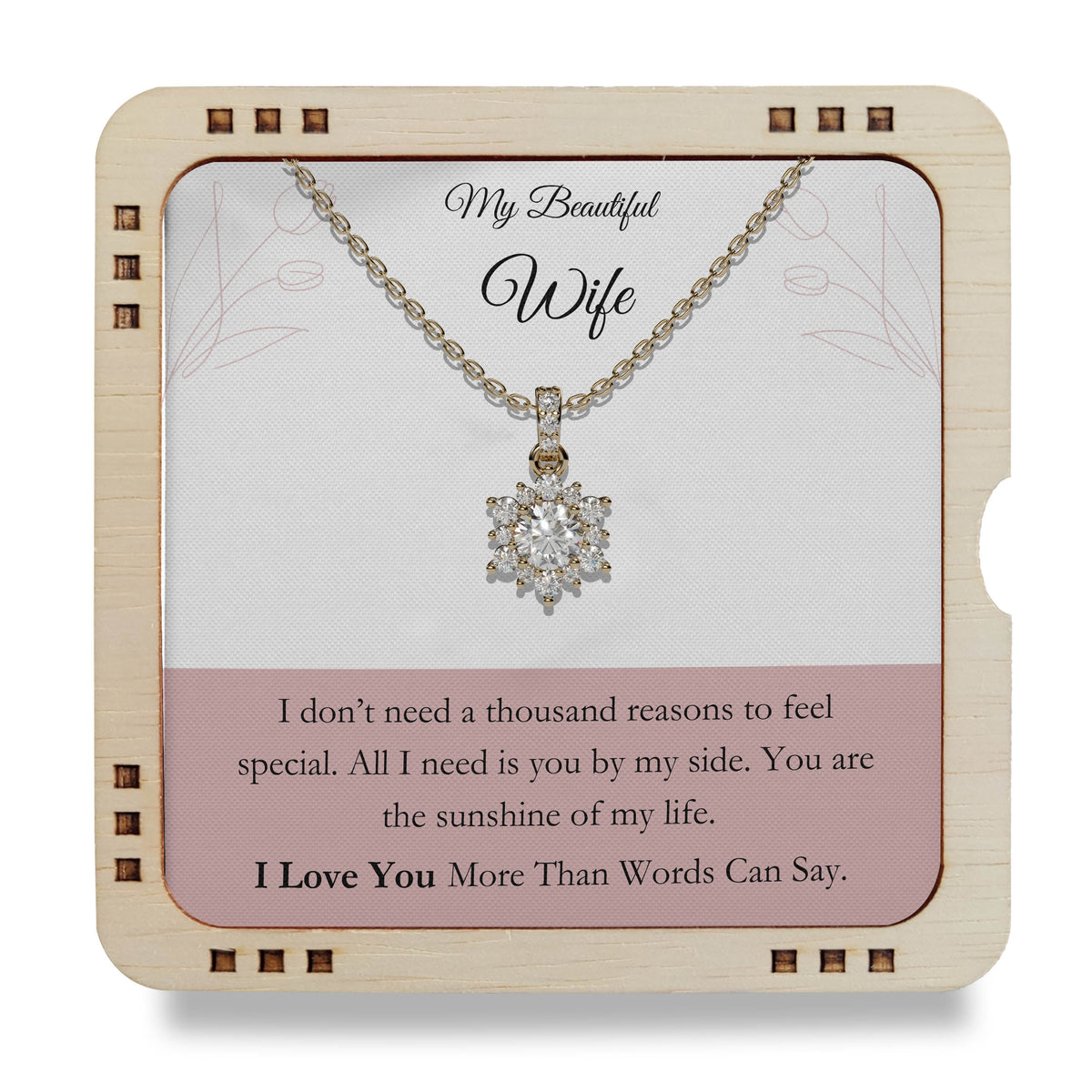My Beautiful Wife- All i need is you, 18K Gold Plated Necklace (Copy)