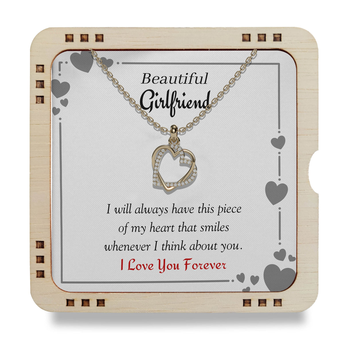 Beautiful Girlfriend- I Love You Forever, 18K Gold plated Necklace